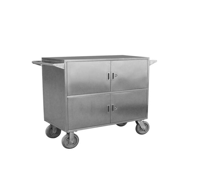 SS Closed Transport Trolley A - Rife Medical Furniture