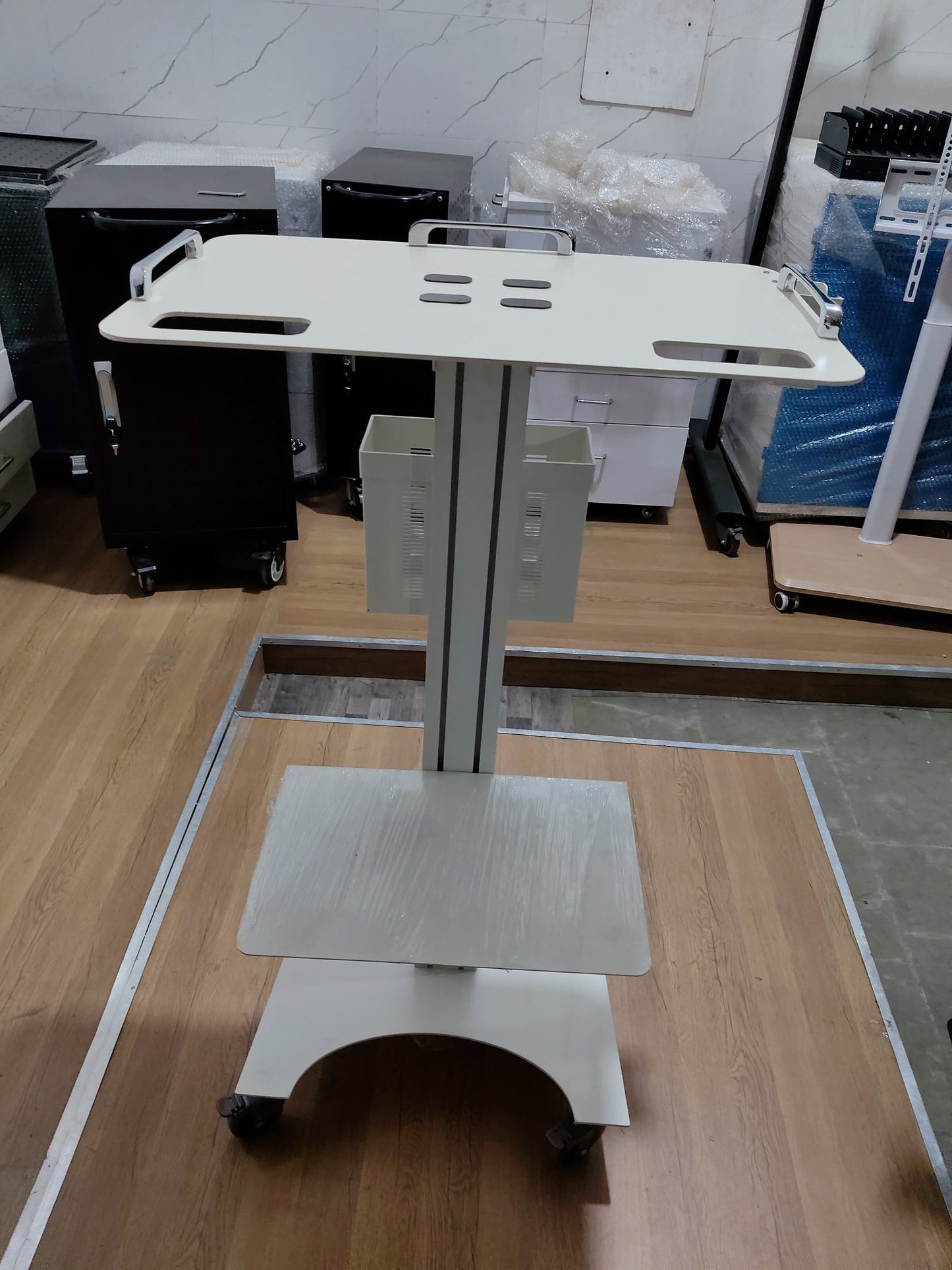 Advanced Laptop Dental Cart with Intraoral Scanner Holder - Rife Medical Furniture