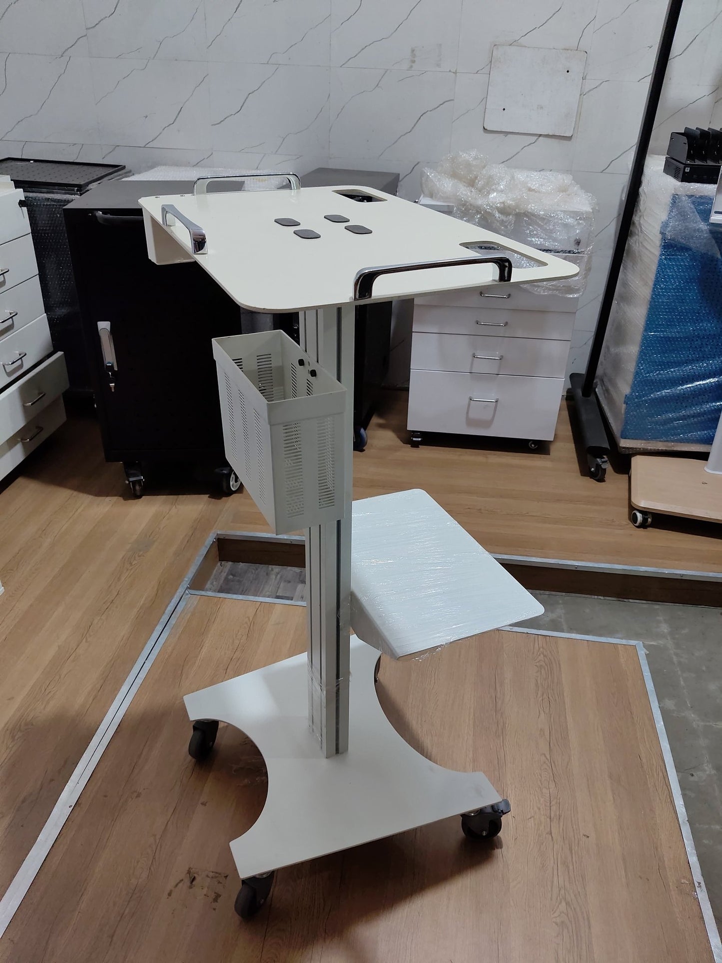 Advanced Laptop Dental Cart with Intraoral Scanner Holder - Rife Medical Furniture