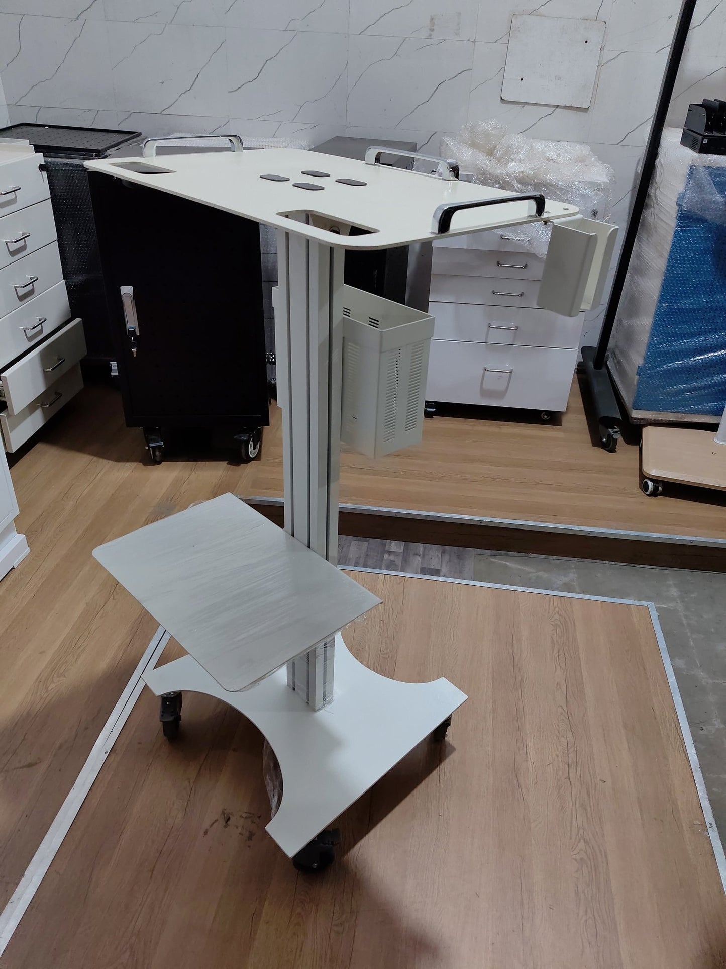 Advanced Laptop Dental Cart with Intraoral Scanner Holder - Rife Medical Furniture