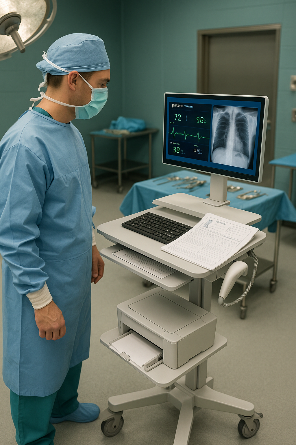 Mobile Medical Workstation – All-in-One Healthcare Cart Solution