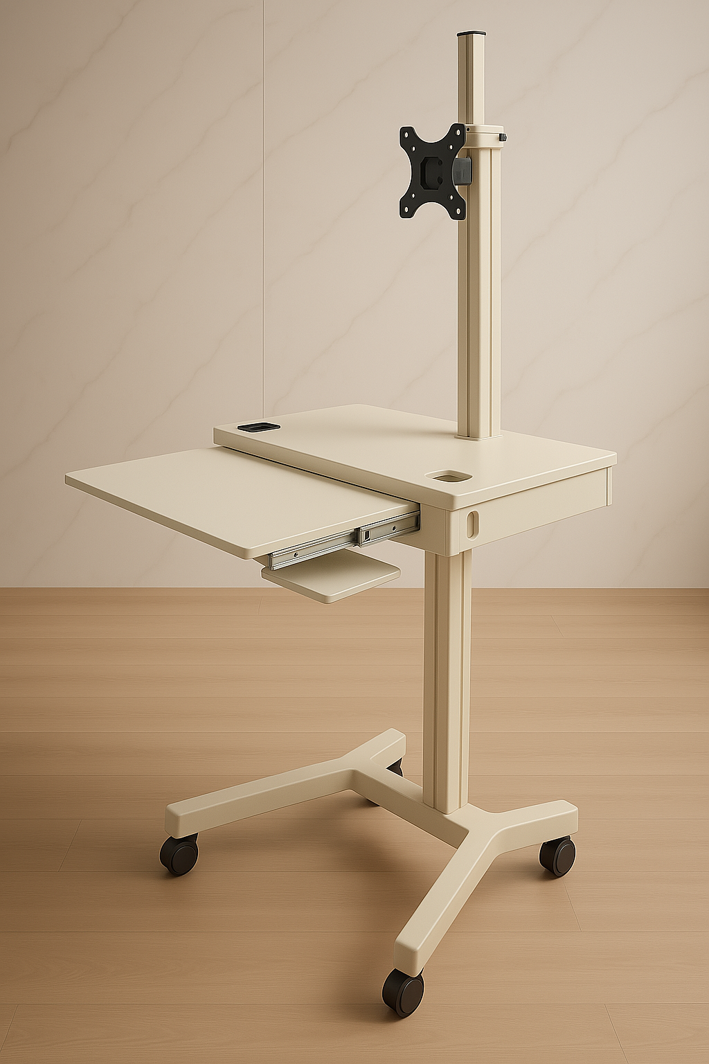 Mobile Video Conferencing Workstation -All-in-One Trolley System