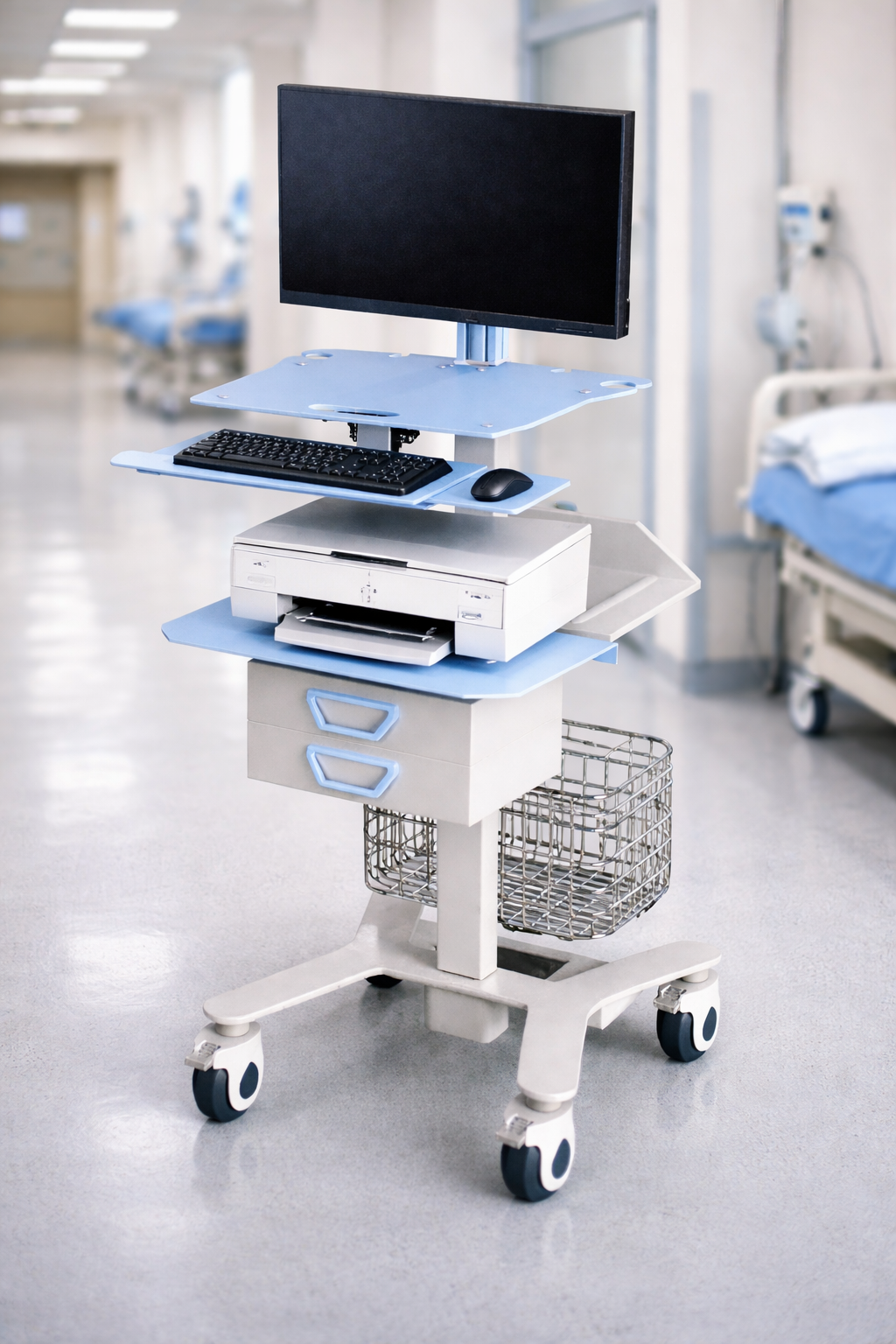 HSM-8 Heavy-Duty Medical Equipment and IT Cart