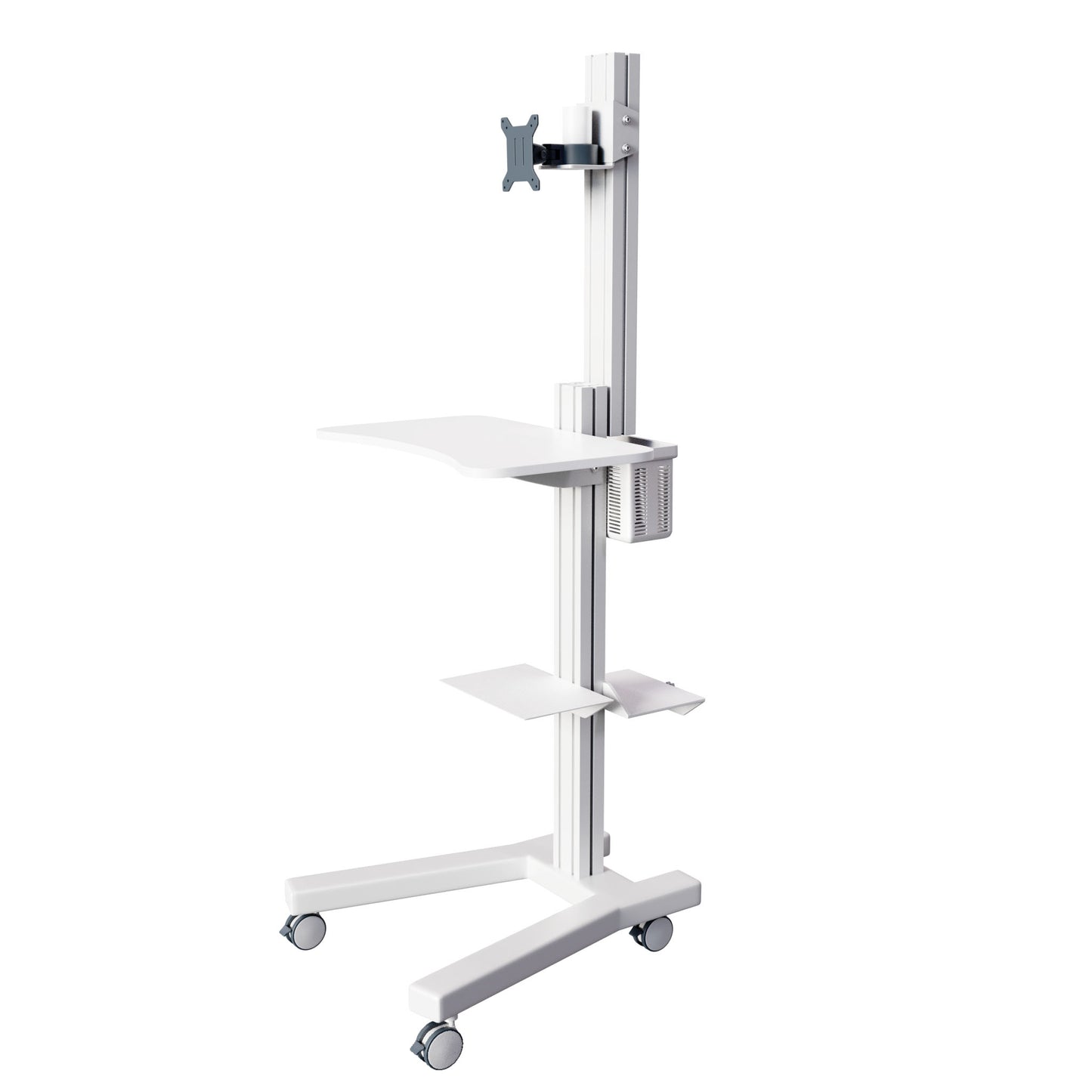 Mobile Medical Computer Cart: Seamless Efficiency for Healthcare Professionals , White (MCT09 - W) - Rife Medical Furniture