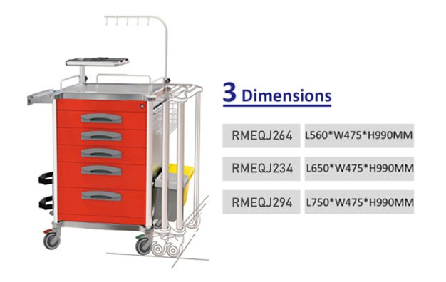 R6 Series Emergency Trolley - Rife Medical Furniture