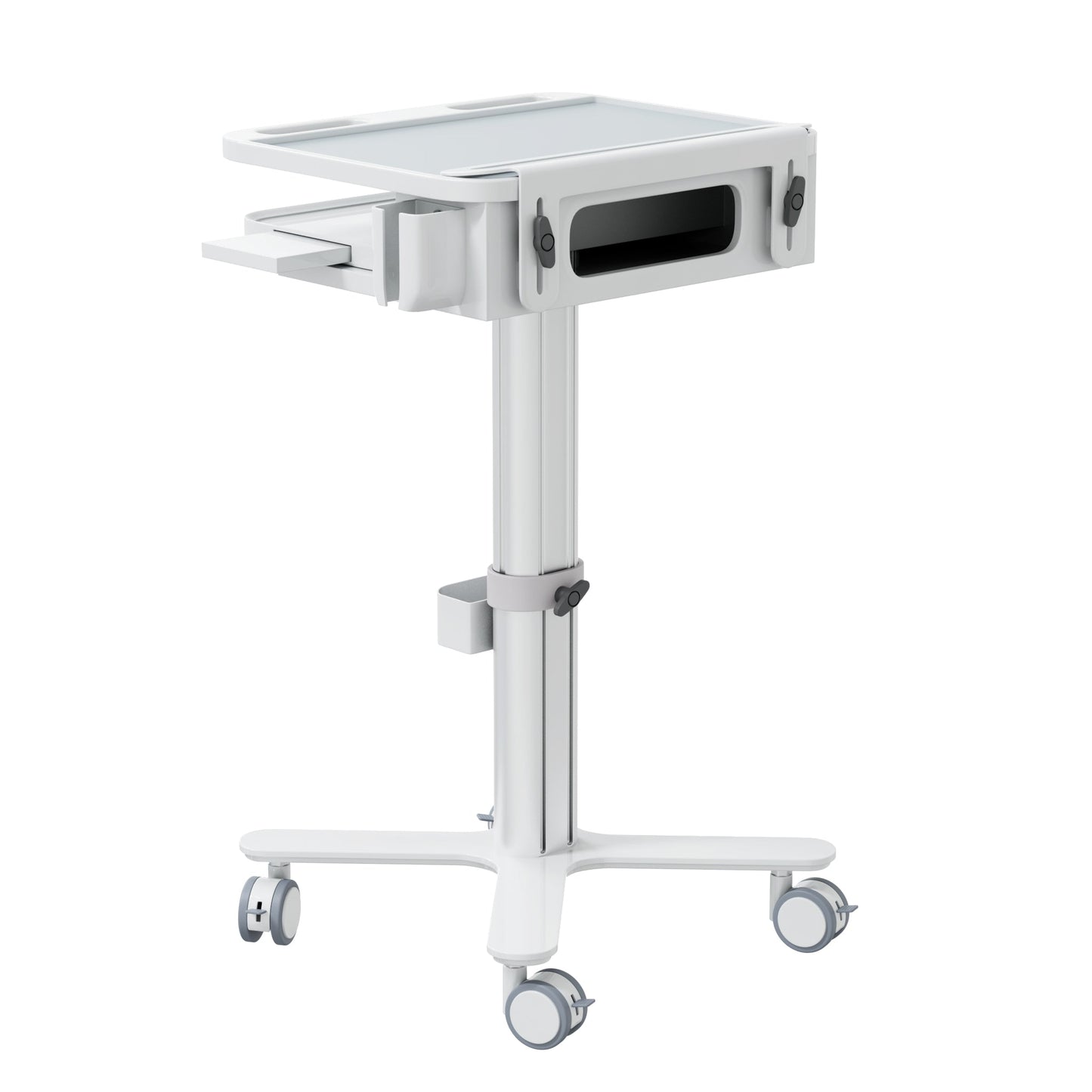 Dental Laptop Cart with Keyboard Tray, Scanner Holder & Basket (LPC03) - Rife Medical Furniture
