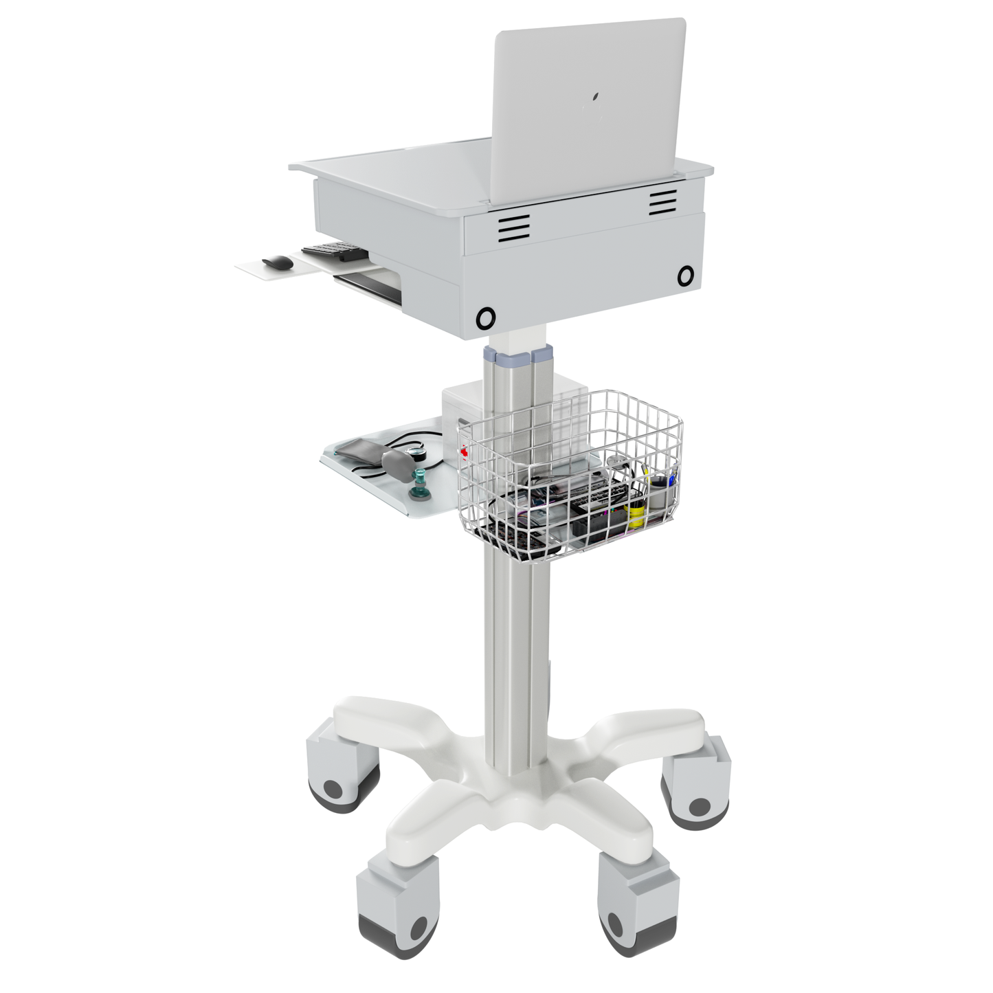 Laptop Carts with Wheels – Adjustable, Portable for Medical Hospitals