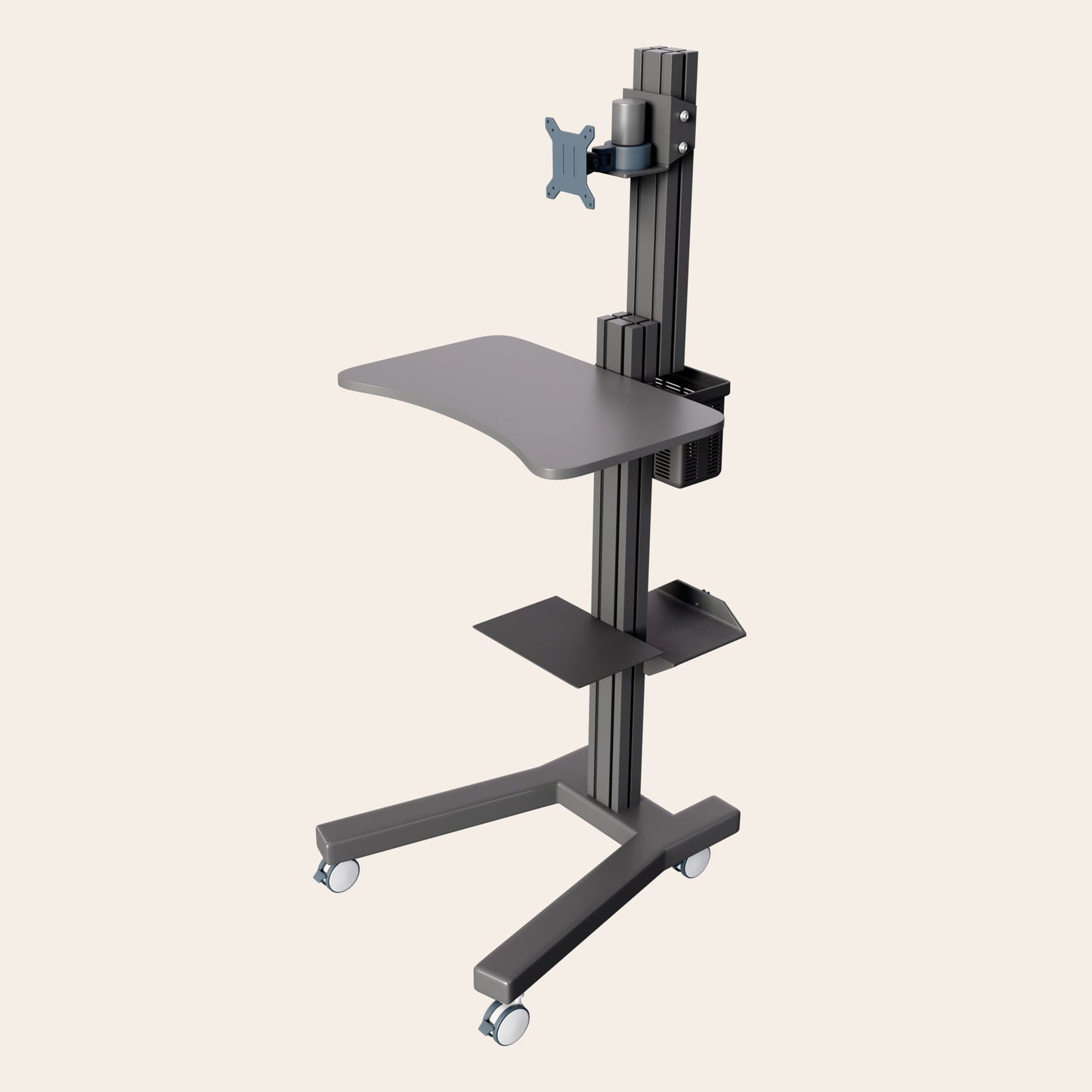 Mobile Medical Computer Cart: Seamless Efficiency for Healthcare Professionals, Black (MCT09 - BLK) - Rife Medical Furniture