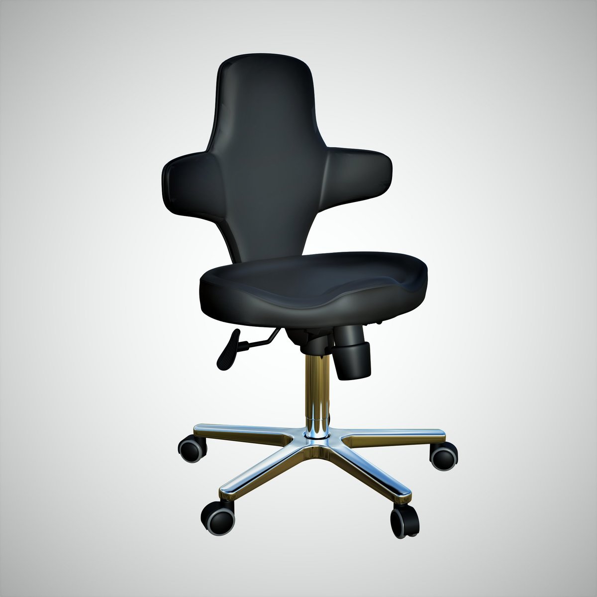 Ergonomic Multi - Purpose Adjustable Sit Stand Office Chair with Tilting Back Rest, Black (OCB) - Rife Medical Furniture