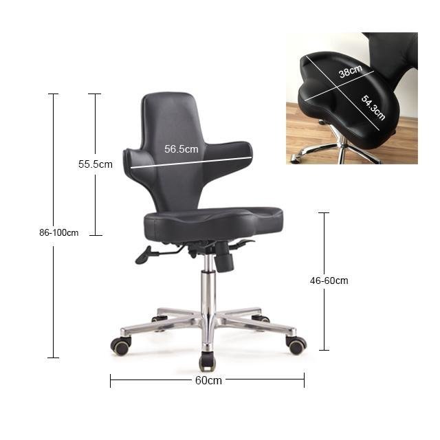 Ergonomic Multi - Purpose Adjustable Sit Stand Office Chair with Tilting Back Rest, Black (OCB) - Rife Medical Furniture