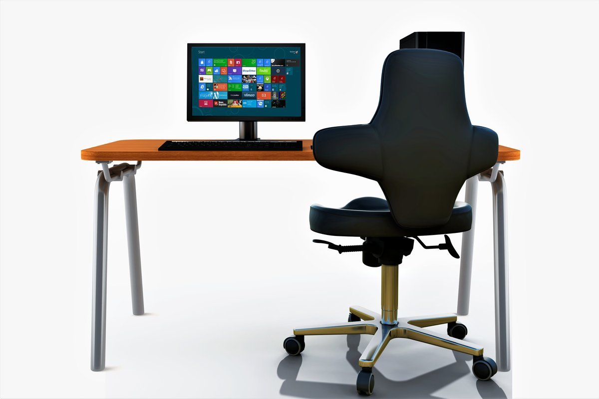 Ergonomic Multi - Purpose Adjustable Sit Stand Office Chair with Tilting Back Rest, Black (OCB) - Rife Medical Furniture