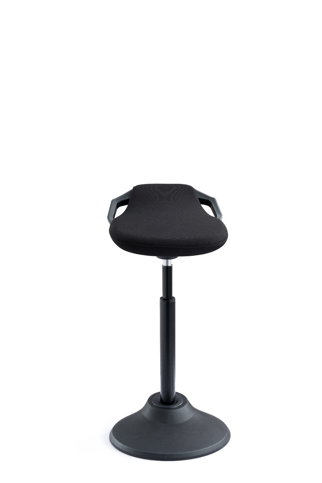 Ergonomic Height Adjustable Portable Active Stool with Self - Return Function, 15° Tilting & Stable Nylon Base, Black (RS08) - Rife Medical Furniture
