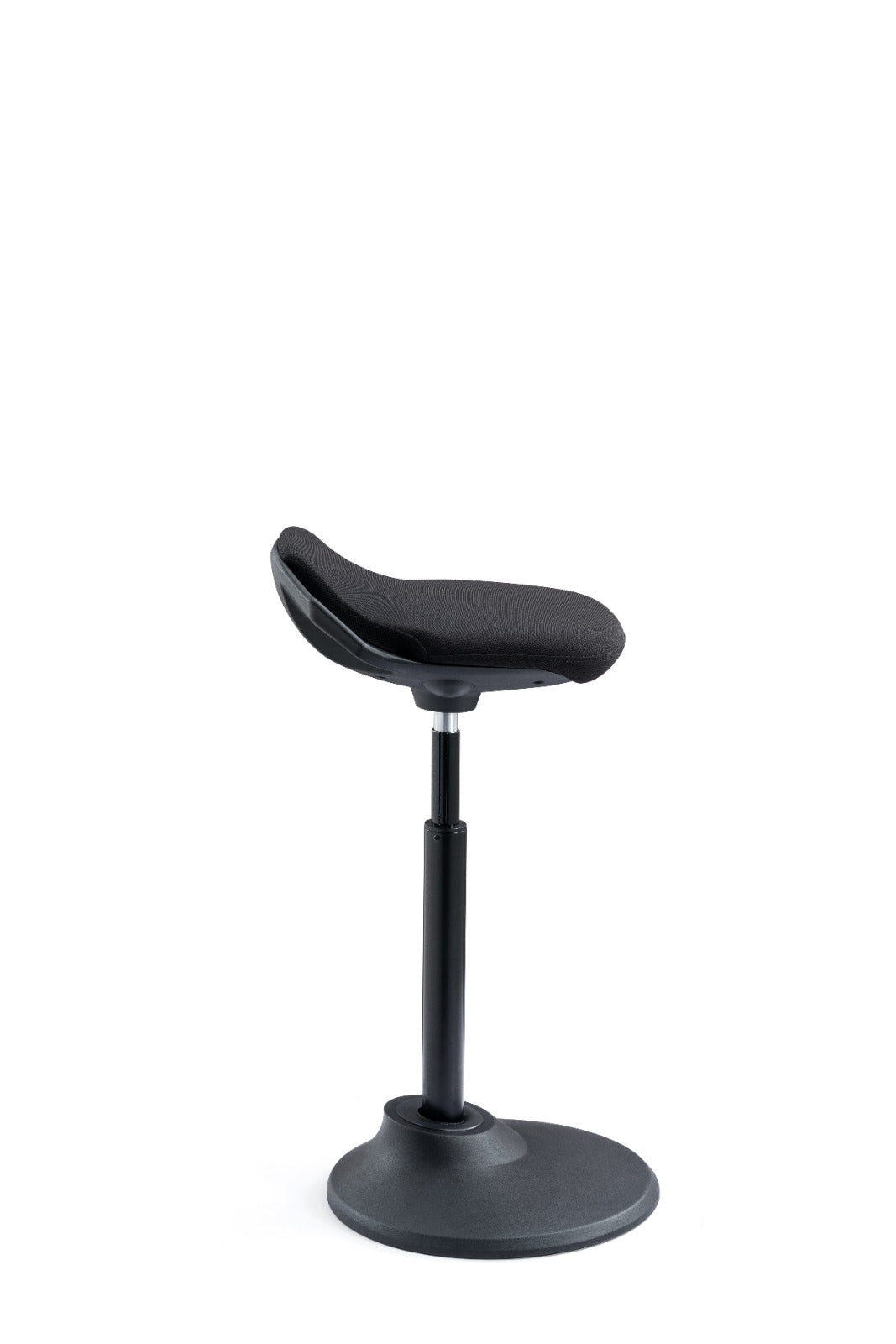 Ergonomic Height Adjustable Portable Active Stool with Self - Return Function, 15° Tilting & Stable Nylon Base, Black (RS08) - Rife Medical Furniture