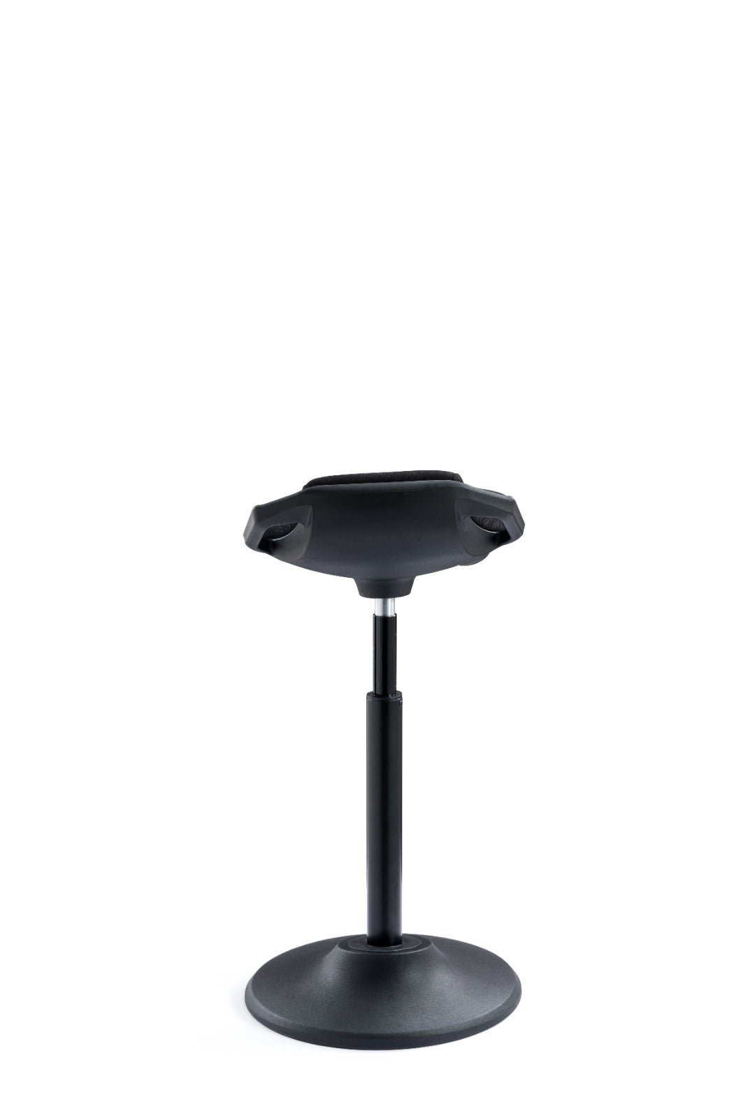 Ergonomic Height Adjustable Portable Active Stool with Self - Return Function, 15° Tilting & Stable Nylon Base, Black (RS08) - Rife Medical Furniture
