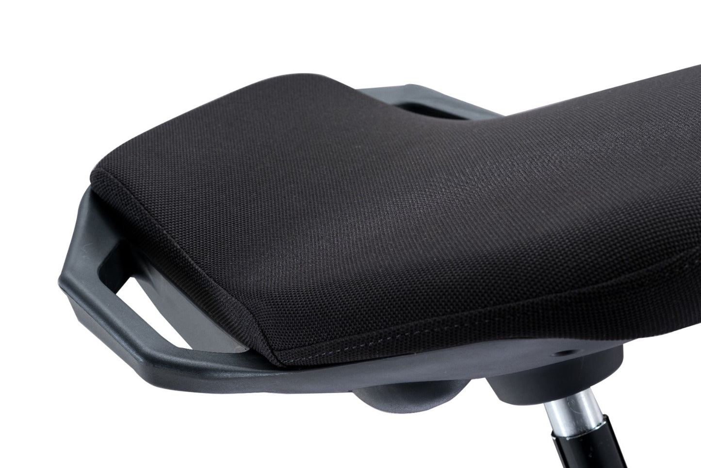 Ergonomic Height Adjustable Portable Active Stool with Self - Return Function, 15° Tilting & Stable Nylon Base, Black (RS08) - Rife Medical Furniture