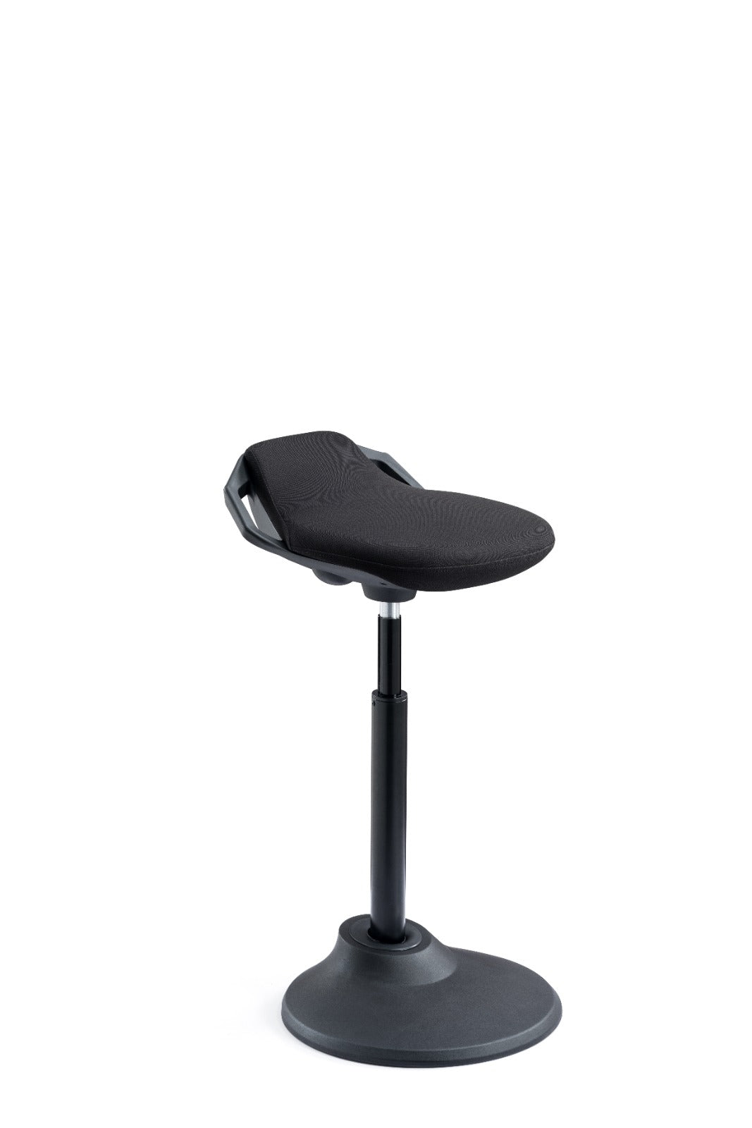 Ergonomic Height Adjustable Portable Active Stool with Self - Return Function, 15° Tilting & Stable Nylon Base, Black (RS08) - Rife Medical Furniture