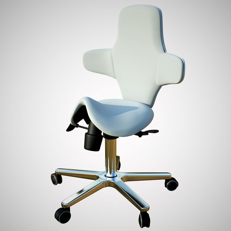 Saddle Sit Stand Office Chair Model With tilting Back Rest, 260mm Gas Lift White, (RSB) - Rife Medical Furniture