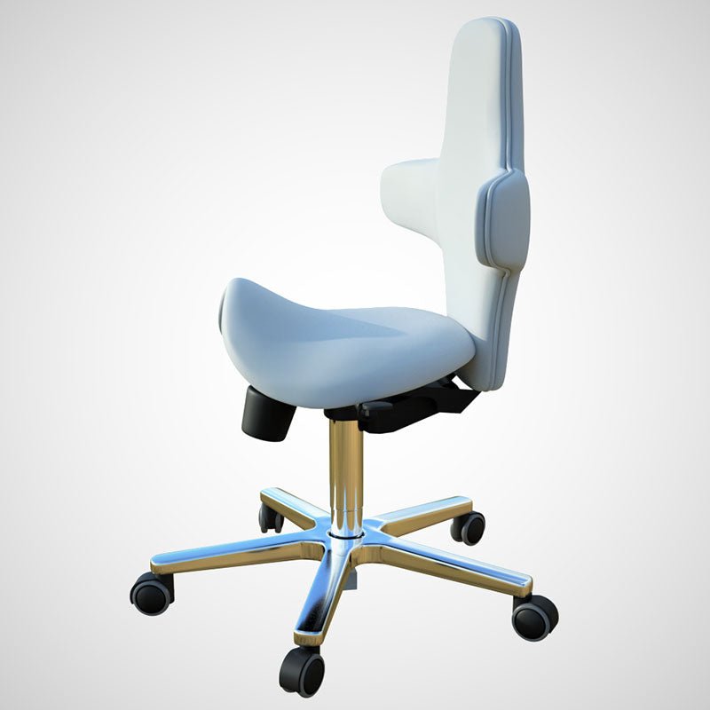 Saddle Sit Stand Office Chair Model With tilting Back Rest, 260mm Gas Lift White, (RSB) - Rife Medical Furniture