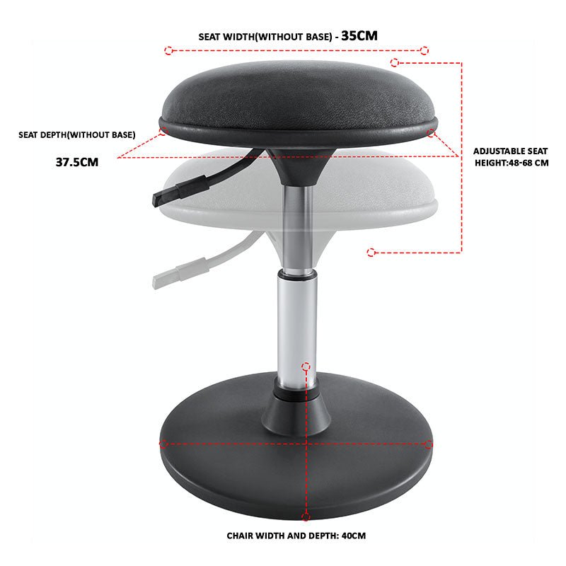 Ergonomic Height Adjustable Round Stool with Comfortable Seat, Work Stool Home Office Stool, Black (R804) - Rife Medical Furniture