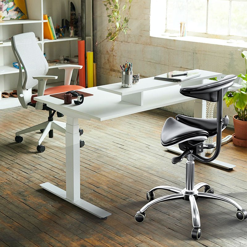 Ergonomic Saddle Stool with Back Support, Saddle Seat and Angle Adjustment, Black (R801) - Rife Medical Furniture