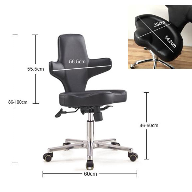 Ergonomic Multi - Purpose Adjustable Sit Stand Office Chair with Tilting Back Rest and Wheels, Black - Rife Medical Furniture
