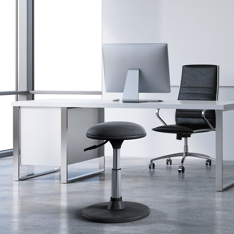 Ergonomic Height Adjustable Round Stool with Comfortable Seat, Work Stool Home Office Stool, Black (R804) - Rife Medical Furniture