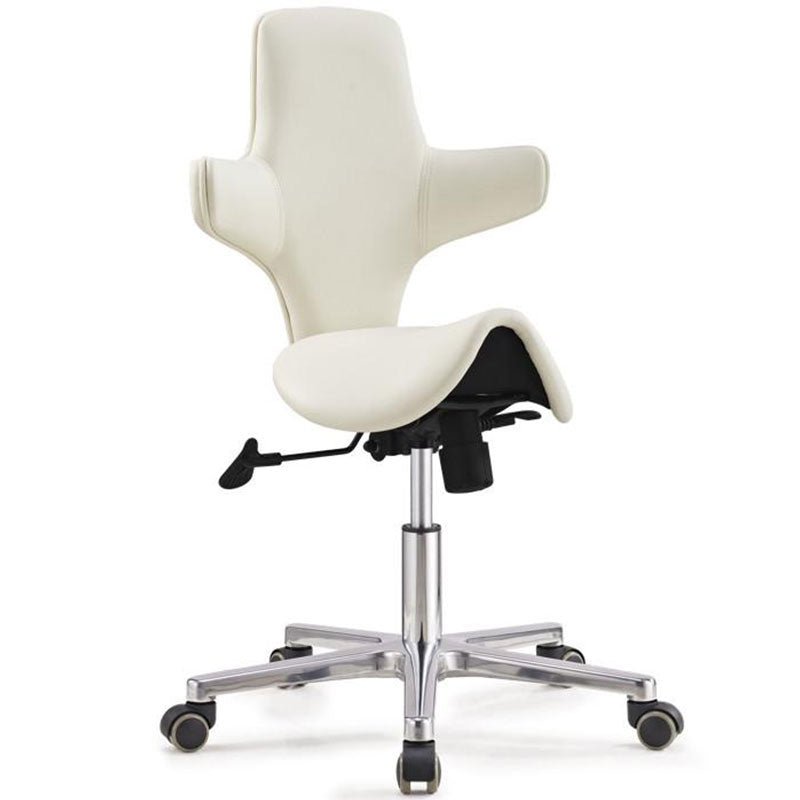 Saddle Sit Stand Office Chair Model With tilting Back Rest, 260mm Gas Lift White, (RSB) - Rife Medical Furniture