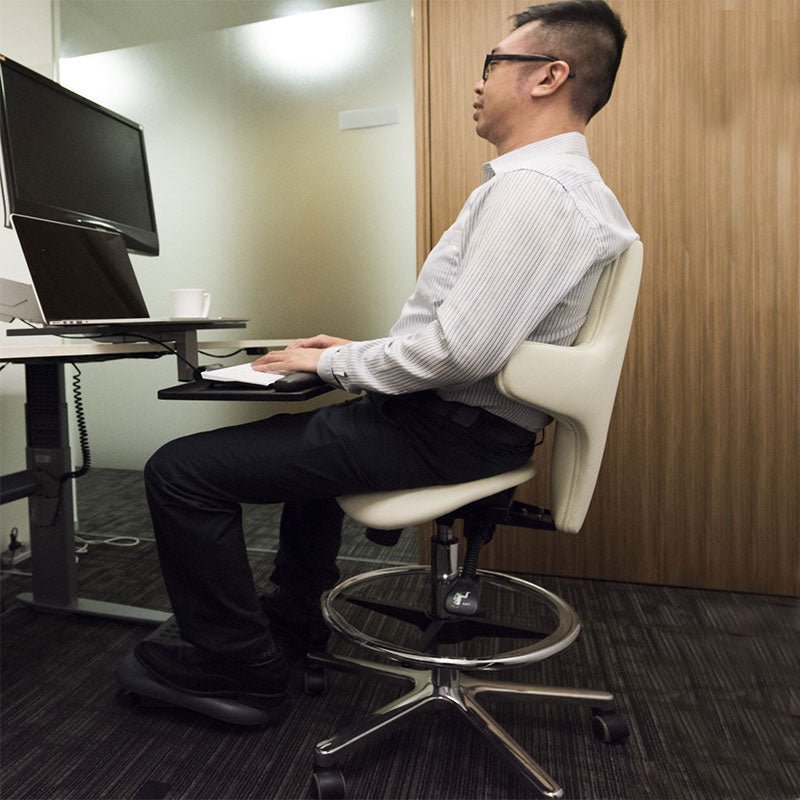 Saddle Sit Stand Office Chair Model With tilting Back Rest, 260mm Gas Lift White, (RSB) - Rife Medical Furniture