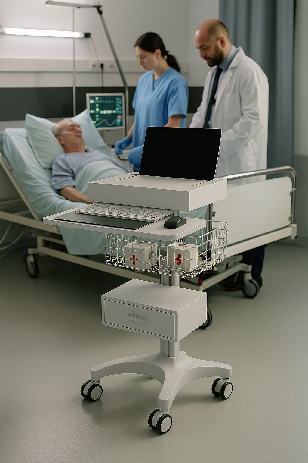 Rife Medical ICU Workstation Cart – Mobility and Efficiency in Critical Care