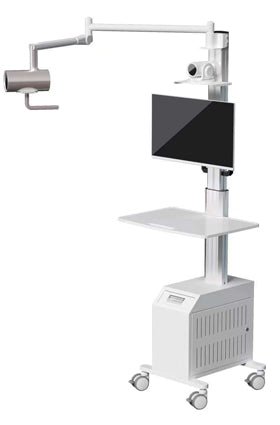 Telemedicine Cart Trolley with Arm for Camera and Keyboard Tray (R1 - PB) - Rife Medical Furniture
