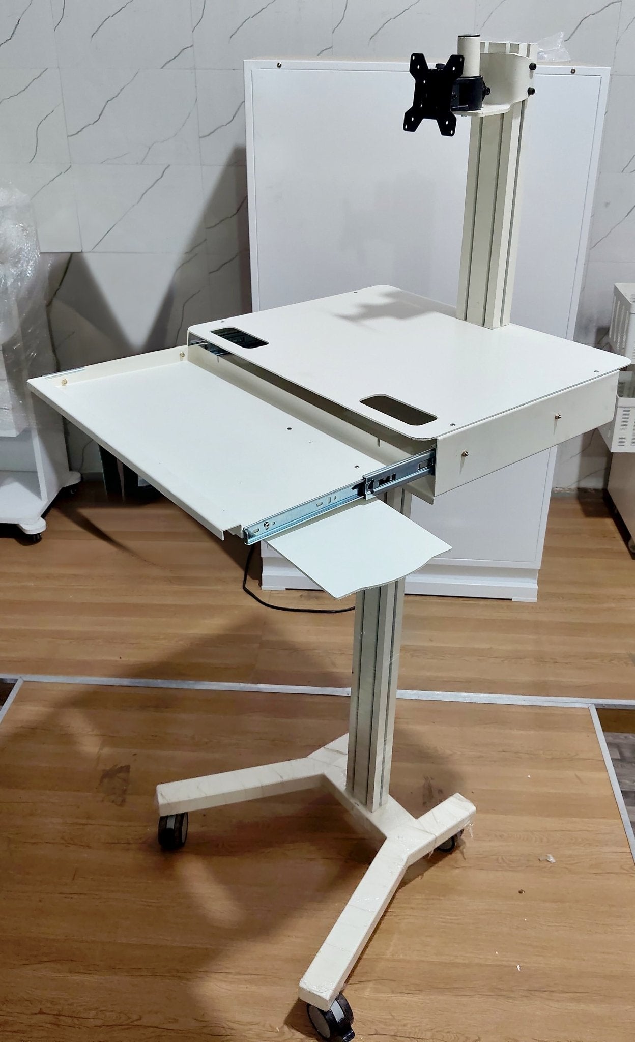 Versatile Mobile Workstation with Monitor, Keyboard, and Mouse Support - Rife Medical Furniture