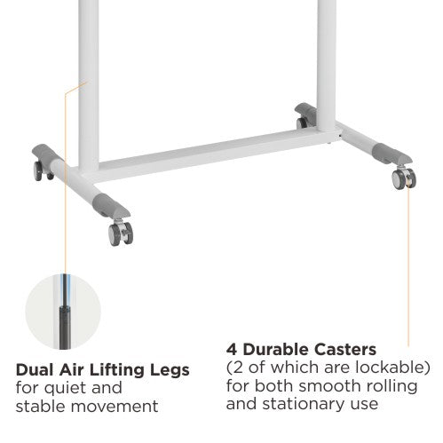 COMPACT MOBILE PNEUMATIC SIT-STAND DESKS WITH ROUND LEGS AND LAP DRAWER Rf-G02-22DR-DB