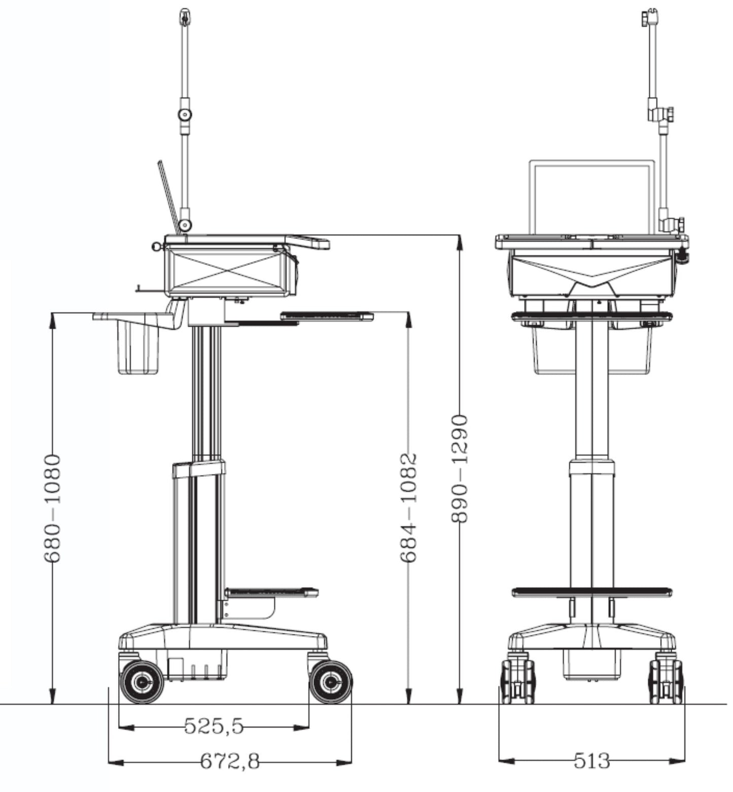ECG Laptop Cart (MC-ECG)
