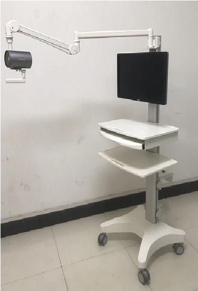 Dental Computer Cart with Camera Holder Arm and Keyboard Tray (H1 - P) - Rife Medical Furniture