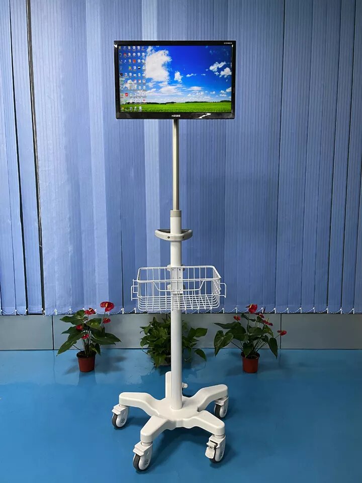 Height Adjustable Patient Monitor Stand Rolling medical  Trolleys  cart