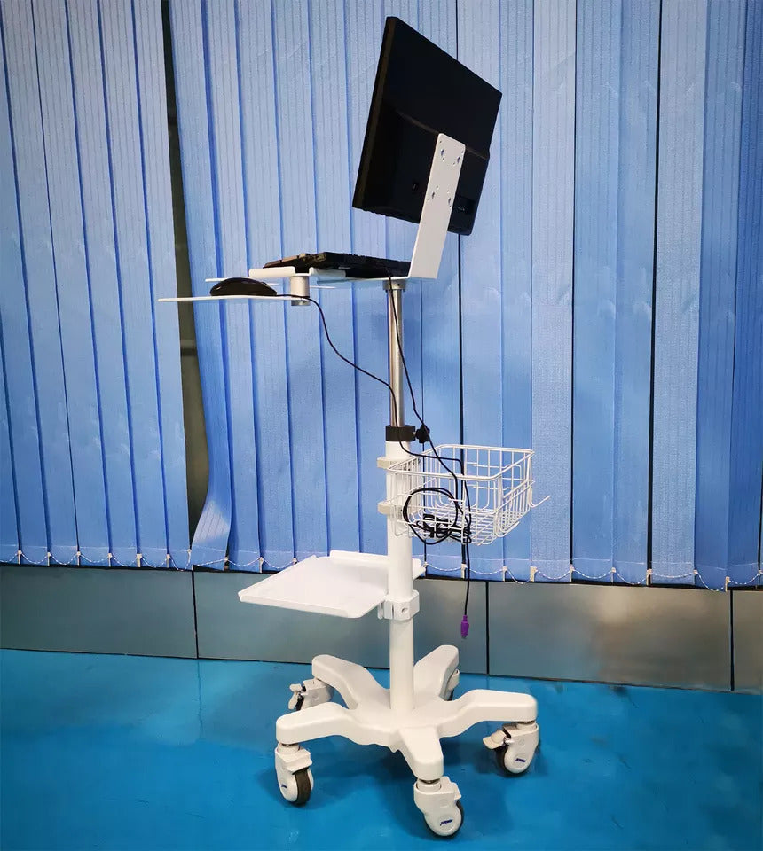 Hospital Mobile Computer Affordable Patient Monitor Stands & Trolleys on Wheels