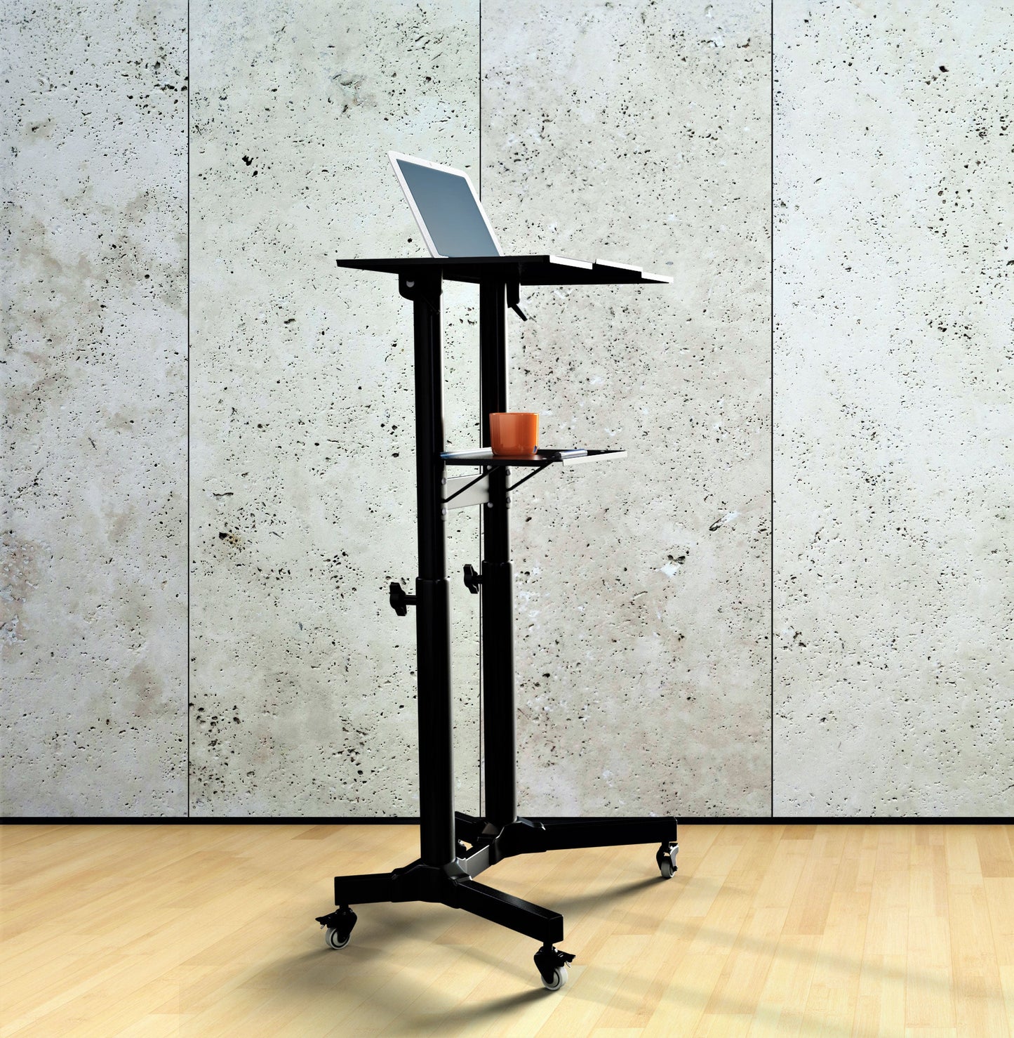 Mobile Laptop Desk Cart Height and Angle Adjustable Tilt Spliting Laptop Stand Table