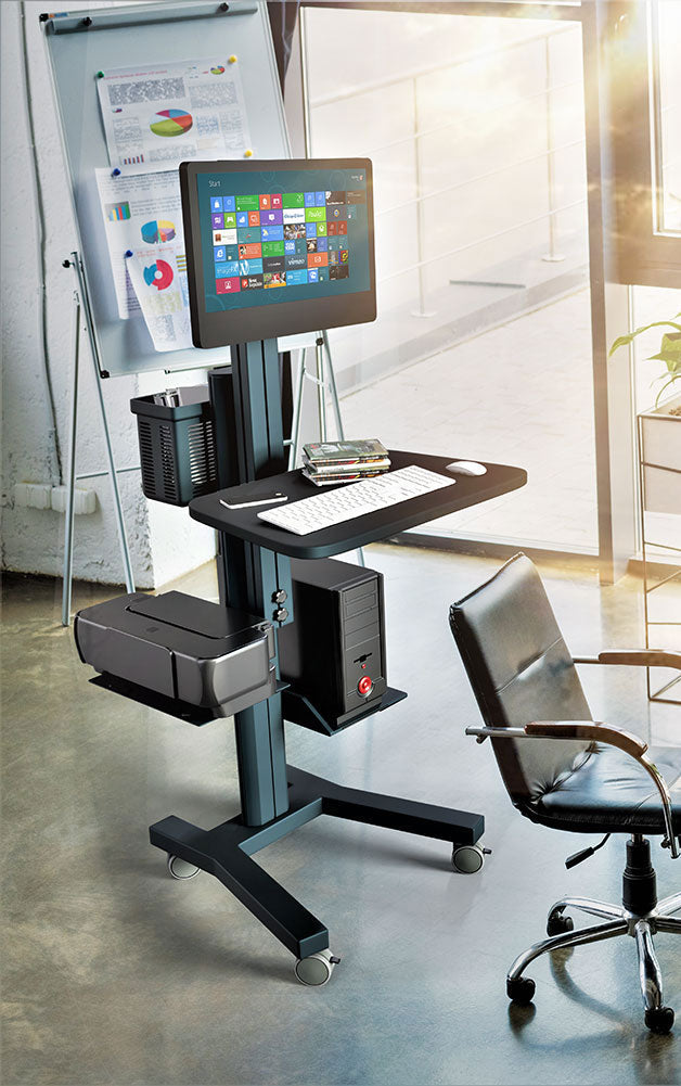 Computer Mobile Workstation Cart (MCT09) – Rife Medical Furniture