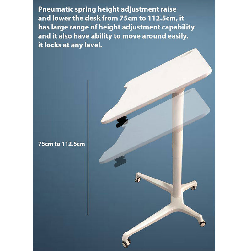 Rife Standing Folding Workstation, Sit Stand Mobile Desk with Height Adjustable