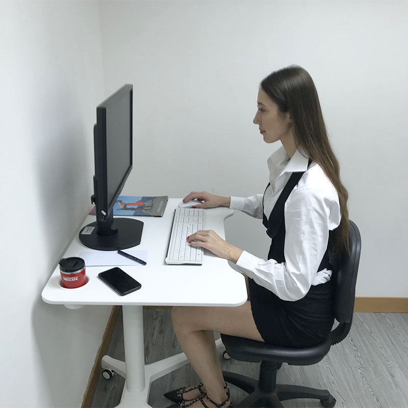Rife Standing Folding Workstation, Sit Stand Mobile Desk with Height Adjustable