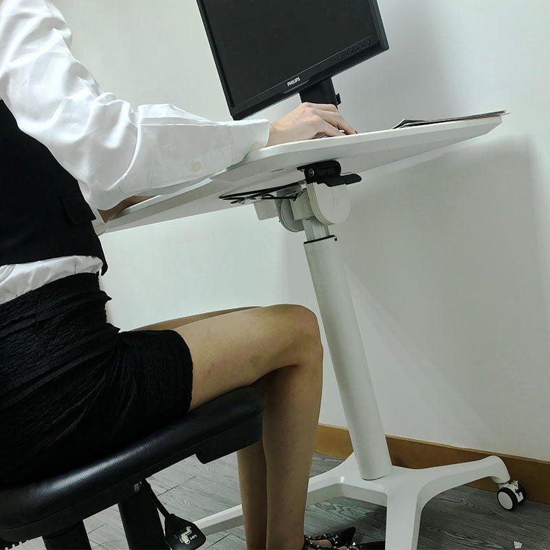 Rife Standing Folding Workstation, Sit Stand Mobile Desk with Height Adjustable