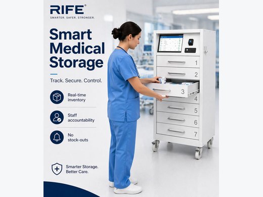 RIFE smart medical storage cabinet for secure medicine access and inventory control