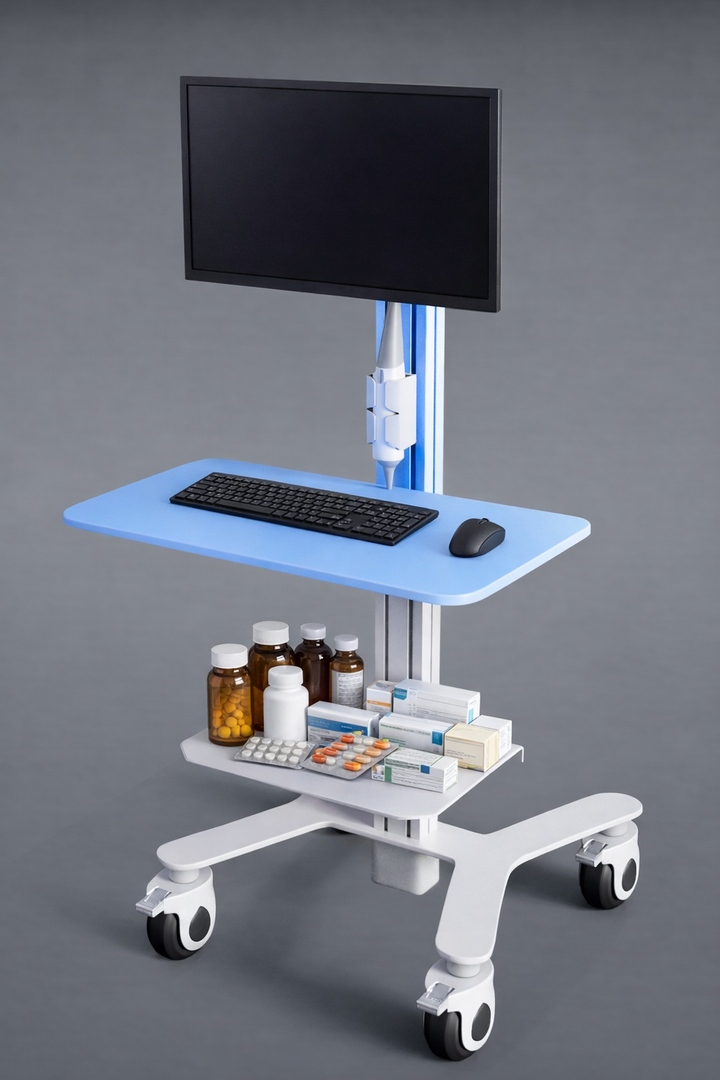 HSM-7 Point-of-Care (POC) Medical Cart - Mobile Doctor’s Workstation