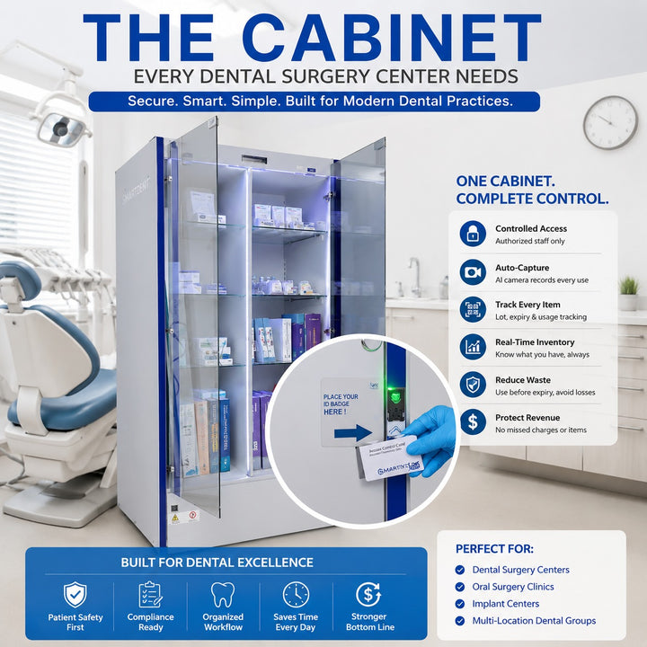 SmartDent Pro RFID Dental Inventory Cabinet