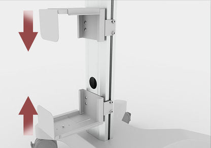 Single Monitor Medical Cart With Lockable Wheels and Camera Shelf For Telemedicine, White (HSC08) - Rife Medical Furniture