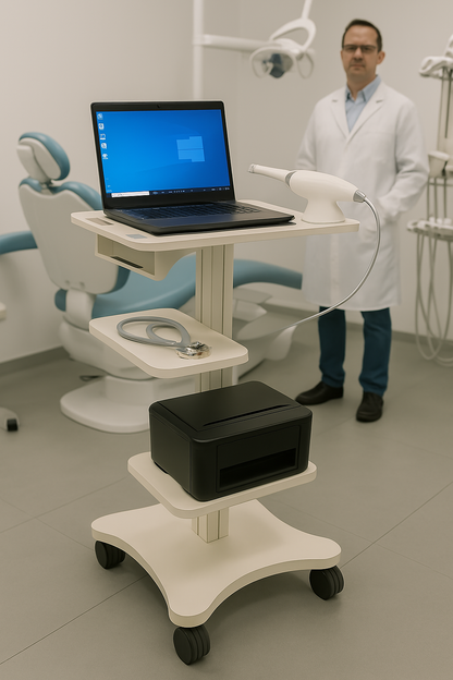 Mobile Dental Workstation Cart with Integrated Scanner Mount (LPC-03 )Indian made