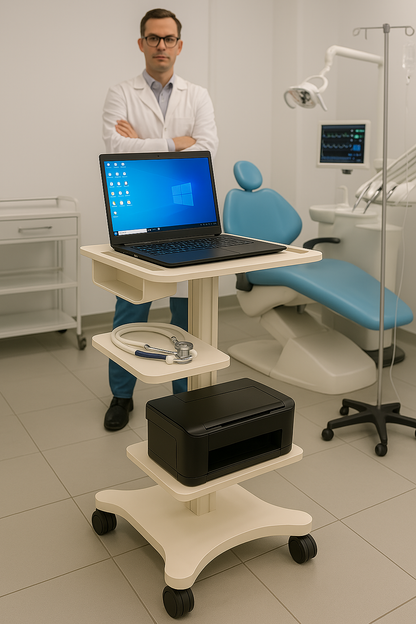 Mobile Dental Workstation Cart with Integrated Scanner Mount (LPC-03 )Indian made