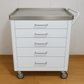 White Medical Crash Cart with Stainless Steel Top – 5-Drawer Mobile Emergency Trolley
