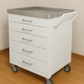 White Medical Crash Cart with Stainless Steel Top – 5-Drawer Mobile Emergency Trolley