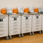 White Medical Crash Cart with Stainless Steel Top – 5-Drawer Mobile Emergency Trolley
